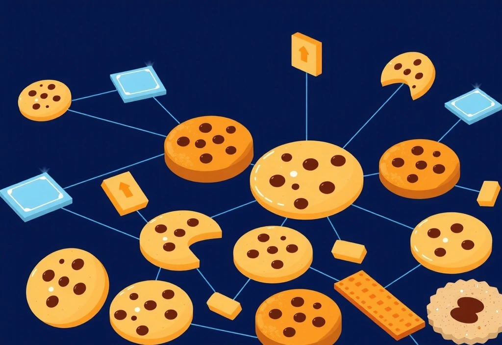 Illustration von Cookies als digitale Kekse
